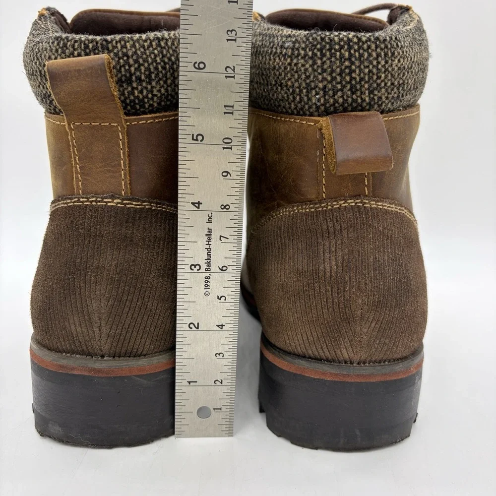 GBX Mens 7.5 Chukka Boots Brown Leather Tweed Corduroy Heel Lug Sole Y2K #135352